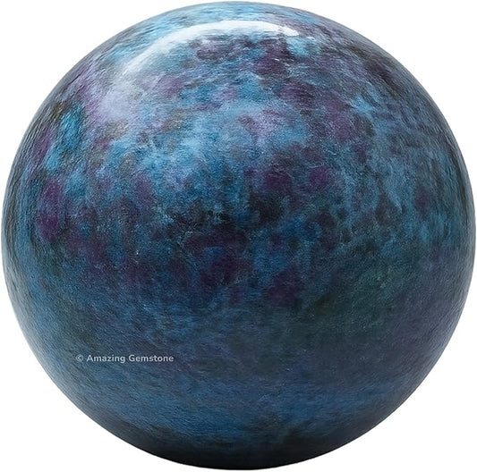Amazing Gemstone Ruby Kyanite Crystal Ball with Stand - 1.5 Inches Crystal Sphere Meditation Balls for Witchcraft and Decorative Balls