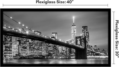 Americanflat 20x40 Picture Frame with Polished Plexiglass - Black Picture Frame - Wide Photo Frames Made of Engineered Wood for Vertical or Horizontal Wall Display - Epic Collection - Black