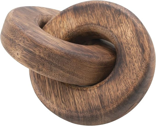 Creative Co-Op Mango Wood Chain Link, Burnt Finish