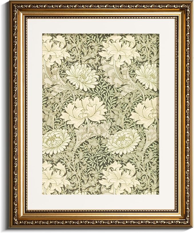 InSimSea Gold Framed Canvas Wall Art Room Decor Floral Scenic Oil Painting Flower Art Prints French Romantic Botanical Designs Wall Decor Framed Wall Pictures for Bedroom Bathroom and Office 13x16in