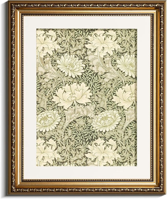 InSimSea Gold Framed Canvas Wall Art Room Decor Floral Scenic Oil Painting Flower Art Prints French Romantic Botanical Designs Wall Decor Framed Wall Pictures for Bedroom Bathroom and Office 13x16in