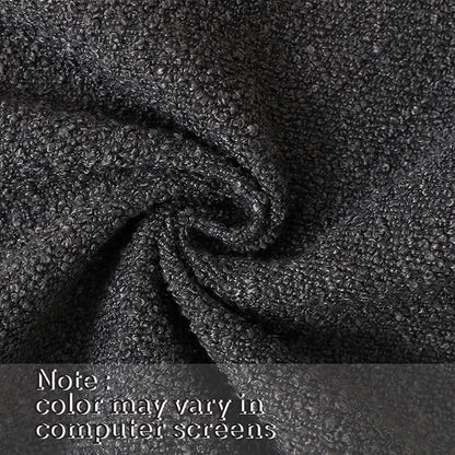 Jeneoo Graphite Grey Decorative Long Lumbar Thick Throw Pillow Covers Fine Textured Boucle Couch Cushion Case for Sofa Decor, Set of 1, 14 x 26 Inch
