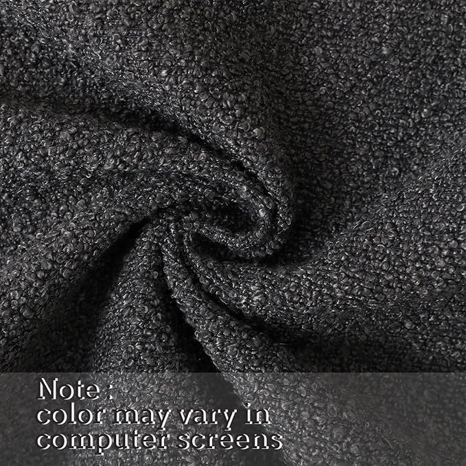 Jeneoo Graphite Grey Decorative Square Thick Accent Throw Pillow Covers Fine Textured Boucle Couch Cushion Case for Living Room Sofa Home Decor, Set of 2, 18 x 18 Inch