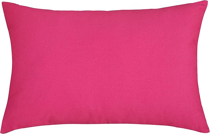 TangDepot Handmade Decorative Solid 100% Cotton Canvas Throw Pillow Covers/Pillow Shams, (12"x18", Hot Pink), 1 Count (Pack of 1)