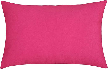 TangDepot Handmade Decorative Solid 100% Cotton Canvas Throw Pillow Covers/Pillow Shams, (12" x20" , Hot Pink, 1 Count (Pack of 1))