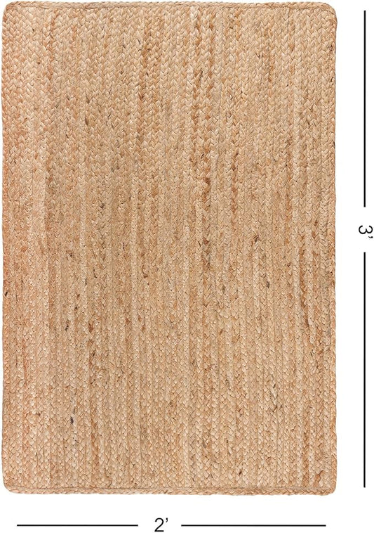 REDEARTH · Rectangular Area Rug - 2'x3' Braided Natural Jute - Artisan Made Boho Jute Rugs for Bedroom - Kitchen - Living Room - Farmhouse - Aesthetic Home Decor- Handmade Vintage Décor, Set of 2