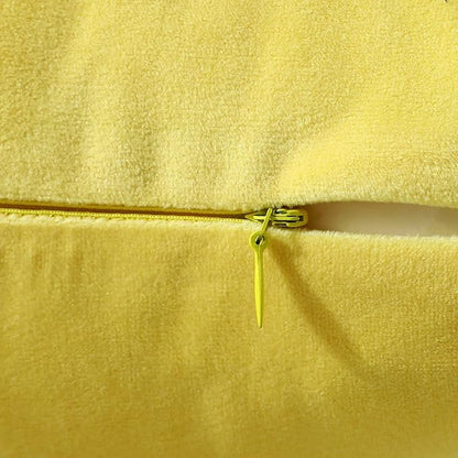 Jeneoo Comfy Soft Thick Velvet Throw Pillow Covers for Sofa Couch, Decorative Solid Square Cushion Cases for Bedroom Car (Lemon Yellow, 16 x 16 Inches, 2 Pieces)