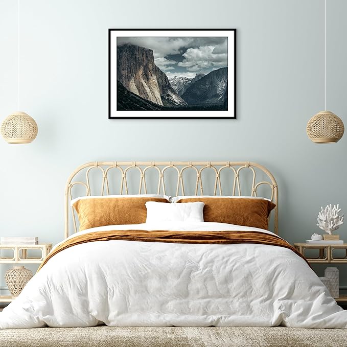 Americanflat 28x40 Poster Frame with Polished Plexiglass - Use as 24x36 Frame with Mat or Display 28x40 Photo Without Mat - Streamline Collection - Thin Border Picture Frames for Wall - Black