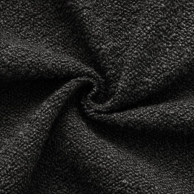 Woaboy Pack of 2 20x20 Inch Decorative Boucle Throw Pillow Covers Textured Square Pillowcaes Accent Solid Cozy Soft Cushion Covers Home Decor for Sofa Couch Living Room Home Decor,Black