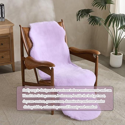 1700GSM Fuzzy Faux Sheepskin Fur Area Rug,Extra Soft Faux Fur Mat,Fluffy Shaggy Fur Rug for Bedroom Living Bedside Rug Room Decor-Lavender, 4 x6 ft