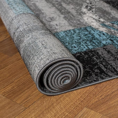 Rugshop Contemporary Circle Design Runner Rug, Carpet with Jute Backing for Hallway, Entryway, or Kitchen, Gray, 2'7" x 10'