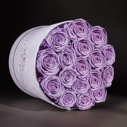 17 Flowers in a Luxury Suede Box, Birthday Gifts for Women, Preserved Flowers, Mothers Day Roses Gift for Mom, Lavender