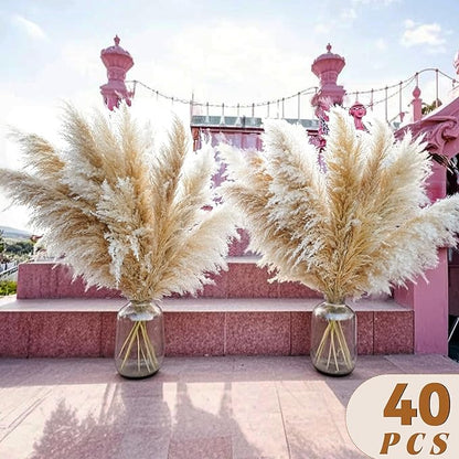 40pcs 40'' Pampas Grass Tall Decor - Pompas Floral, Tall Pampas Grass for Floor Vases, Living Room Floor, Floor Plants, Plumas para, and Grass Wall Decor