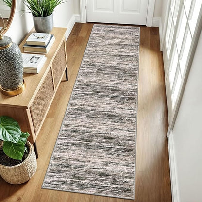 2x8 Modern Abstract Runner Rug for Hallways, Brown Green Black White Super Soft Hallway Decor Kitchen Rugs with Non-Slip, Non-Shedding Washable Rug for Entryway Bedroom Indoor