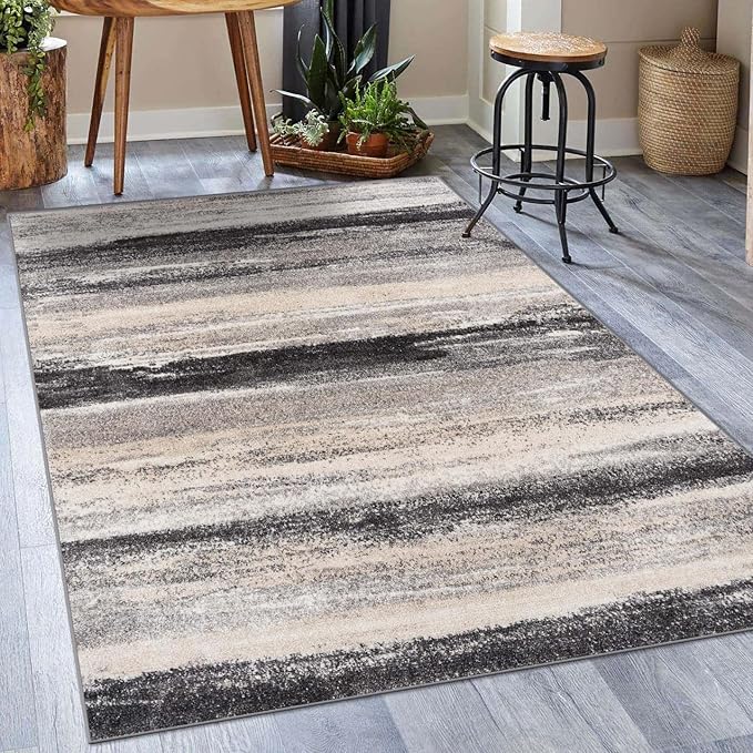 LUXE WEAVERS Tower Hill Abstract Gray 4x5 Area Rug