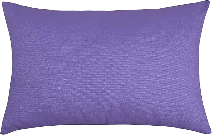 TangDepot Handmade Decorative Solid 100% Cotton Canvas Throw Pillow Covers/Pillow Shams, (12"x20", Violet), 1 Count (Pack of 1)