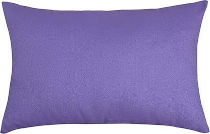 TangDepot Handmade Decorative Solid 100% Cotton Canvas Throw Pillow Covers/Pillow Shams, (12"x20", Violet), 1 Count (Pack of 1)