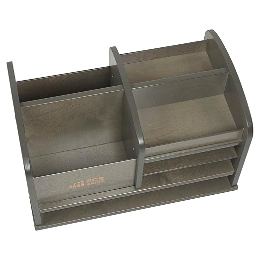 ECR4Kids Tabletop Supplies Storage Center, Teacher Caddy, Grey Wash