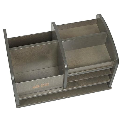 ECR4Kids Tabletop Supplies Storage Center, Teacher Caddy, Grey Wash