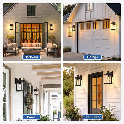 VIANIS Advanced Motion Sensor Light Outdoor, Large Bronze Exterior Lighting Fixtures, Easy-to-Install, Aluminum Waterproof Porch Lights Outdoor with Water Glass for Porch, Garden, Front Door