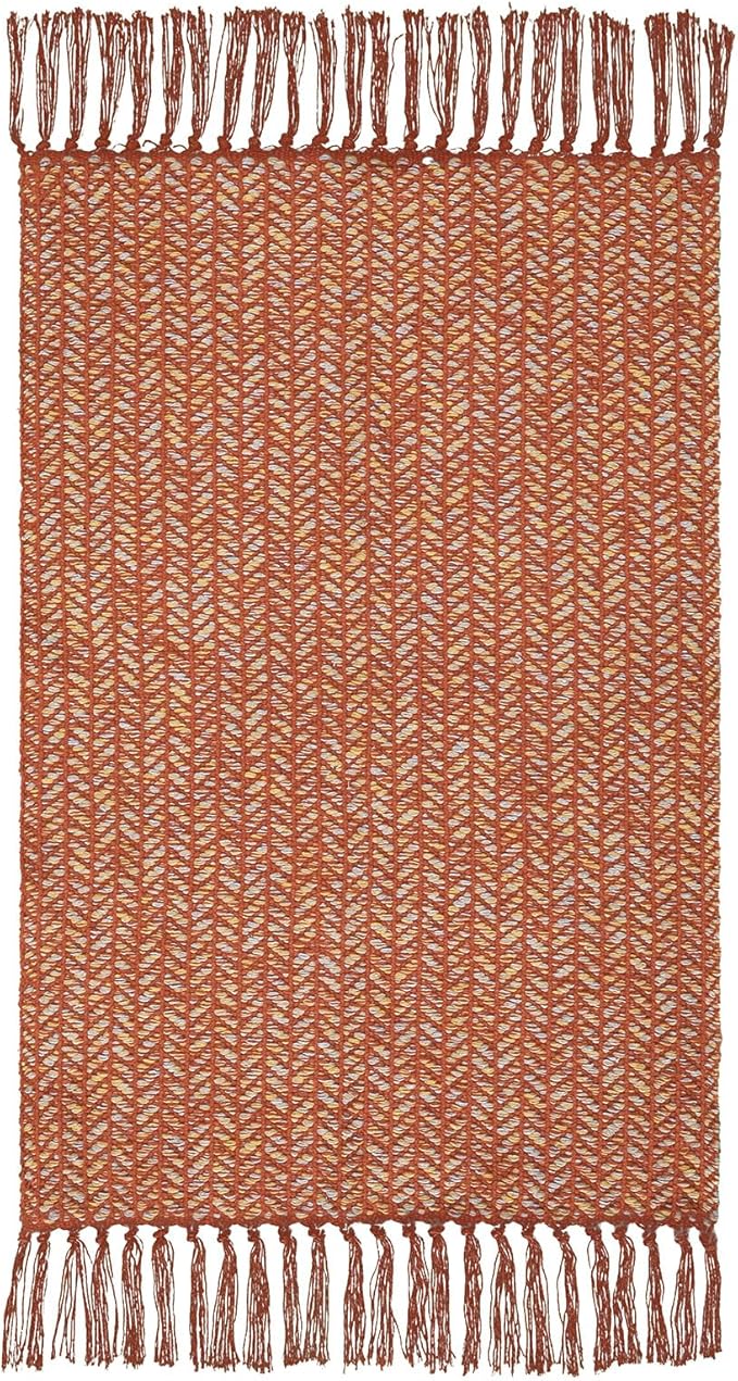 Lahome Boho Fall Kitchen Rug, 2x3 Bathroom Rug Lightweight Indoor Door Mats for Entryway Small Cotton Area Rug with Tassels, Farmhouse Washable Throw Rugs Low Pile Carpet for Bedroom