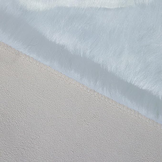 Faux Fur Rug Sheepskin Shag Fluffy Fuzzy 5x7 ft White Rugs for Bedroom Bedside Bed Floor Living Room Plush Rectangle High-Density Cushion Carpet Super Sofa Cover