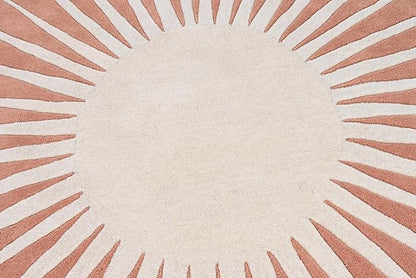 Modern Round Area Rug – Hand-Tufted with 100% NZ Wool, Thick & Soft Circular Carpet for Living Room, Bedroom & Dining Room Decor (Soft Pink, 3' Round)