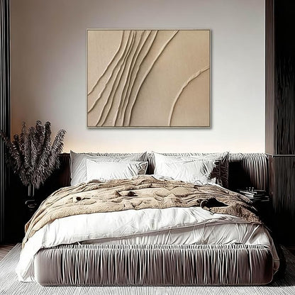 LEVERUP Abstract Painting Posters Art Brown Wall Artwork Minimalist Wall Decor for Dining Room Bedroom Office 32×40 Inchs Office Decorations Wall