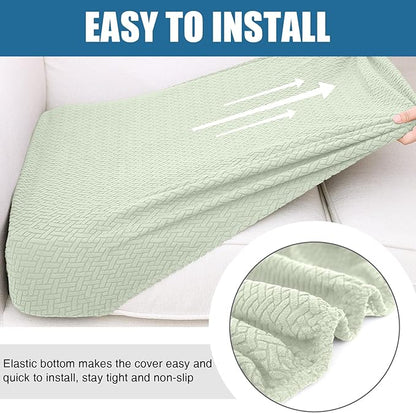 Smiry Waterproof Couch Cushion Covers, Stretch Jacquard Thick Sofa Cushion Covers, Washable Seat Slipcover Elastic Furniture Protector for Pets, Kid (3PC, Green)
