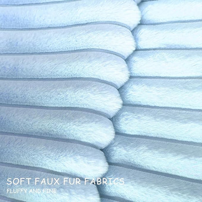 2 Pack 12x20 Pillow Cover Velvet Pillow Covers, Faux Fur Oblong Throw Pillow Covers for Living Room Decorations Throw Pillow Case, Throw Pillow Cover Cushion Cover for Sofa Bedroom Car, Light Blue