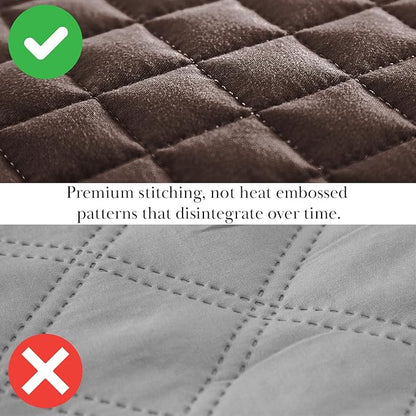 Southshore Fine Living, Inc. Full/Queen Quilt Bedding Set, Comfy Microfiber Coverlet, Queen Size Bedspread, Stain and Pet Hair Resistant Bedding, Full Size Quilt Set w/2 Shams, Chocolate Brown