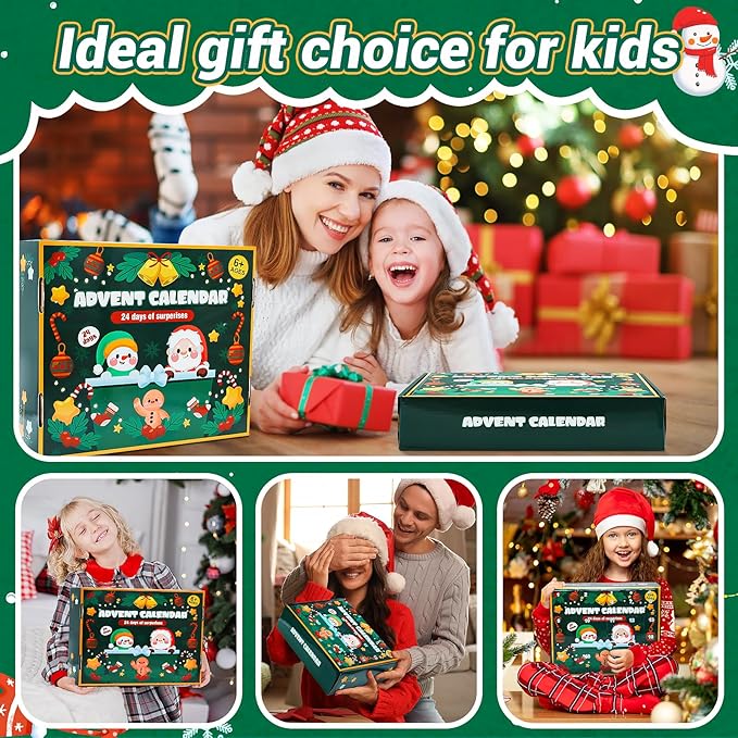 Advent Calendar 2025 Adults Kids - Wooden Puzzle Advent Calendar - Brain Teaser Puzzles 24 Days Christmas Countdown Calendar Toys for Teens Boys Girls Adults Challenge Mind,IQ,Logic Test Grame