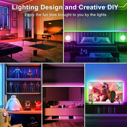 TJOY LED Lights for Bedroom 100ft, RGB Color Changing Led Strip Lighting with Remote and Smart APP Control, Music Sync Rope Lights via Bluetooth for Kitchen, TV, Room Decor