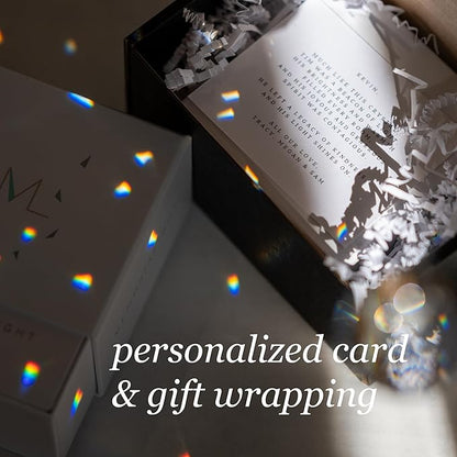 Personalized Memorialight with Elegant Wrapping & Customized Message Card, Memorial Gift, 40mm Crystal Memorial Rainbow Maker, Unique Sympathy Gift for Loss of Family or Loved Ones & Miscarriages