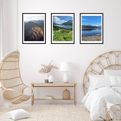 19.25x26.75 Puzzles Frame Set of 2, Display 18x24 with Mat or 19.25 x 26.75 without, Wall Hanging 19.25 by 26.75 Picture Frame for Poster Photo Canvas Picture Puzzles, 2 Pack, Black