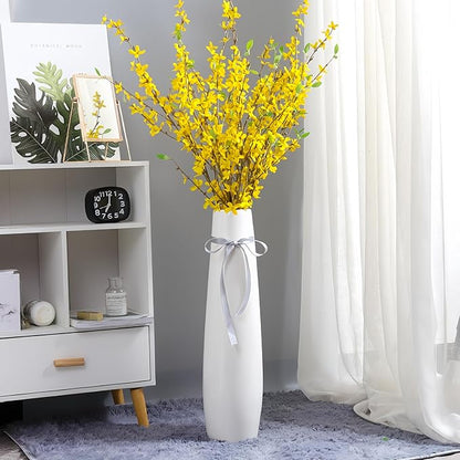 Ceramic Floor Vase, GDSZJLJ 17.7" Tall White Large Decorative Vases for Modern Home Decor, Living Room, Minimalist Style Big Flower Vase for Pampas Grass, Flowers, Twigs, Office, Bedroom Décor