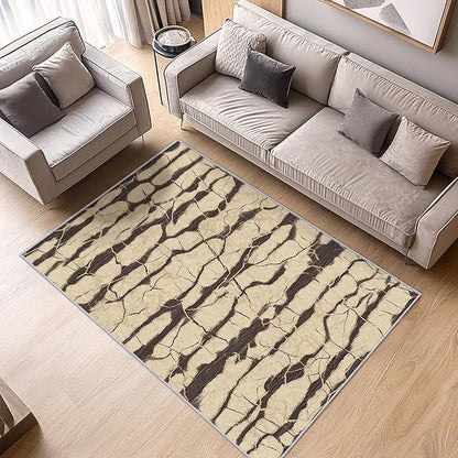 Wood Rugs for Living Room - Rustic Wood Area Rug, 6x8 Rug, Wooden Farmhouse Rug & Home Decor, Abstract Carpet & Room Decor, Washable Non Slip Anti Skid Rugs
