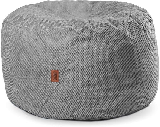 CordaRoy's Chenille Bean Bag Pouf Footstool - Washable Fabric Ottoman Cover with Durable Foam Insert - Versatile Footrest for Basement, Living Room, Office - 26" x 17" - Charcoal | Made in The USA