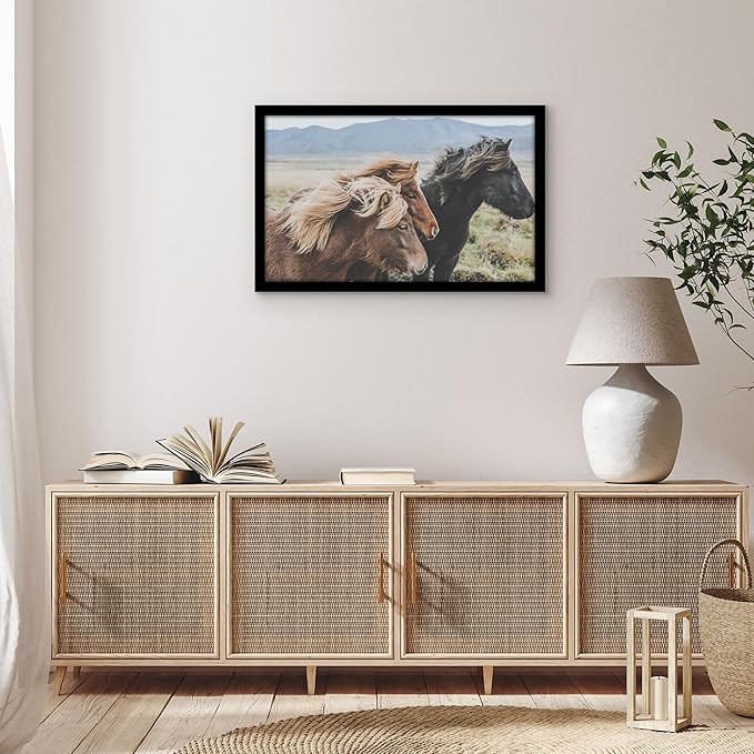 Americanflat 16x26 Picture Frame with Polished Plexiglass - Black Picture Frame - Wide Photo Frames Made of Engineered Wood for Vertical or Horizontal Wall Display - Epic Collection - Black