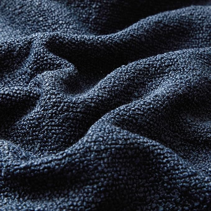 JUSPURBET 16x24 Pillow Covers Set of 2 Decorative Throw Pillow Covers Case for Couch Sofa Bed Soft Boucle Textured Lumbar Cushion Covers with Hidden Zipper for Home Decor Living Room,Navy Blue