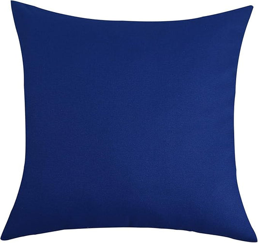 TangDepot Cotton Solid Throw Pillow Covers, 18" x 18" , Royal Blue, 1 Count (Pack of 1)