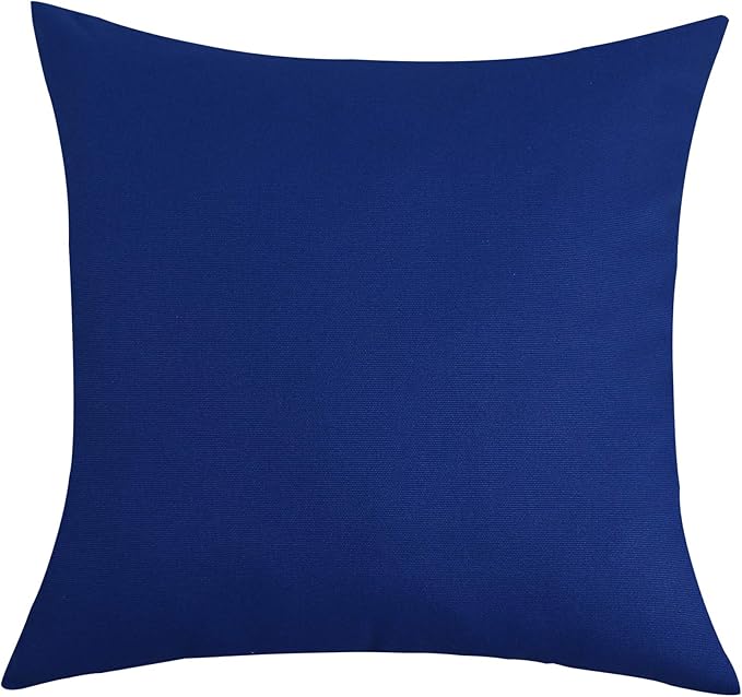 TangDepot Handmade Decorative Solid 100% Cotton Canvas Throw Pillow Covers/Pillow Shams, (20"x20", Royal Blue)