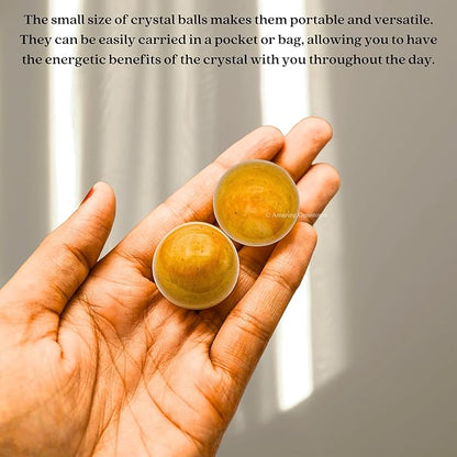 Amazing Gemstone Yellow Jasper Crystal Ball - 1 Inches Crystal Sphere Meditation Balls for Witchcraft and Decorative Balls - Crystals and Healing Stones Beginners Gift (Pack of 1)
