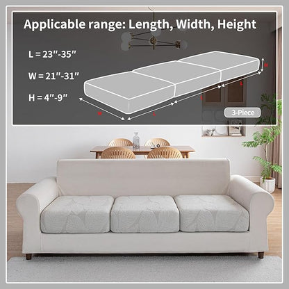Couch Covers for Sectional Sofa, Washable Stretch Soft Sofa Cushion Covers L Shape Sofa Slipcovers Anti Slip Furniture Decor Protector for Pets (3 Seaters Covers,Light Gray)