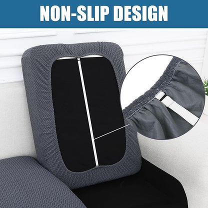Smiry Waterproof Couch Cushion Covers, Stretch Jacquard Thick Sofa Cushion Covers, Washable Seat Cover Slipcover Elastic Furniture Protector for Pets, Kid (2PC, Grey)