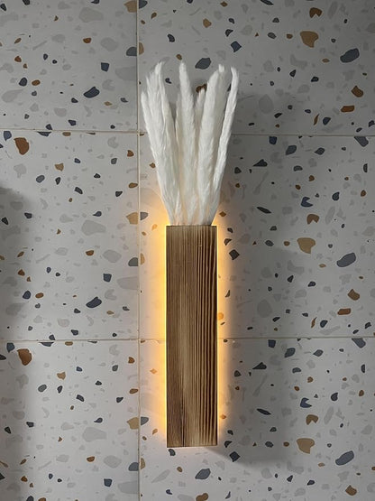 Artificial Eucalyptus with LED Lights Wall Planters Rustic Wall Decor with Lights Wall Sconces Fake Vines for Room Decor Home Bedroom Living Room Bathroom Hanging Vase for Dried Flowers Faux Plants