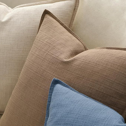 MIULEE Euro Sham Pillow Covers for Bed 26x26, 2 Pack Coco Brown Thick & Textured Decorative Throw Pillow Covers, Neutral Linen Cushion Cases, Modern Farmhouse Home Decor, No Filling