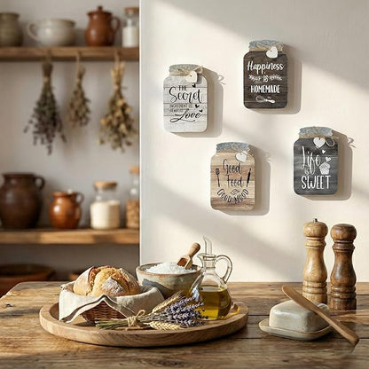 Old Shack Collection – Kitchen Wall Decor Set of 4 – Durable Kitchen Wall Art – Refined Kitchen Decor to Elevate Your Home, Crafted for Lasting Style, 8 x 5 in