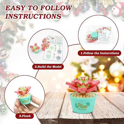 Advent Calendar 2025 Kids, 12 Packs Building Blocks Set, Advent Calendar 2025 Boys for 6+ Years Old, Christmas Gifts for Girls and Boys, Party Favors (Succulent Plant)