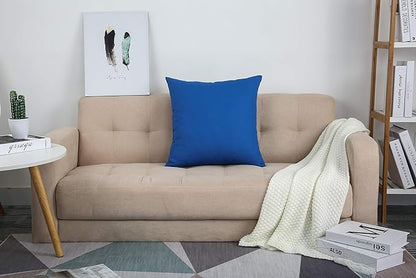 TangDepot Handmade Decorative Solid 100% Cotton Canvas Throw Pillow Covers/Pillow Shams, (26"x26", Bright Royal)